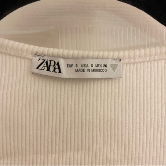 SIZE S | Zara Ruched White Tank Top - Picture 4 of 4